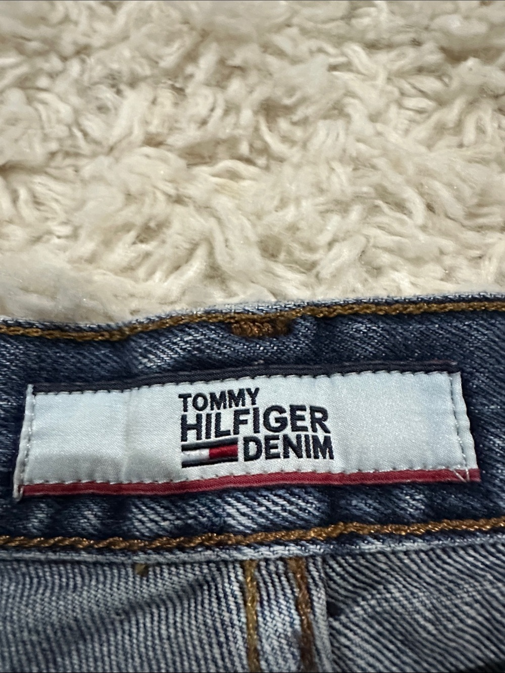 TOMMY HILFIGER Y2K Men’s Streetwear Dark Blue Straight-Leg Jeans EUC Sz 36x30 - Picture 11 of 13